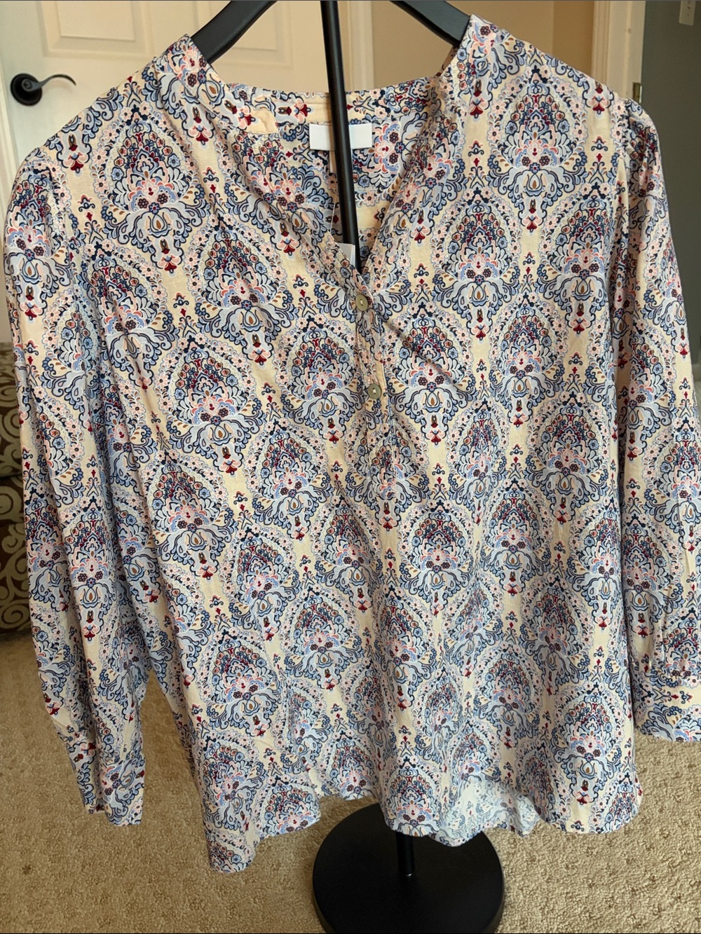 J. Jill Cream Paisley Print Women's Blouse